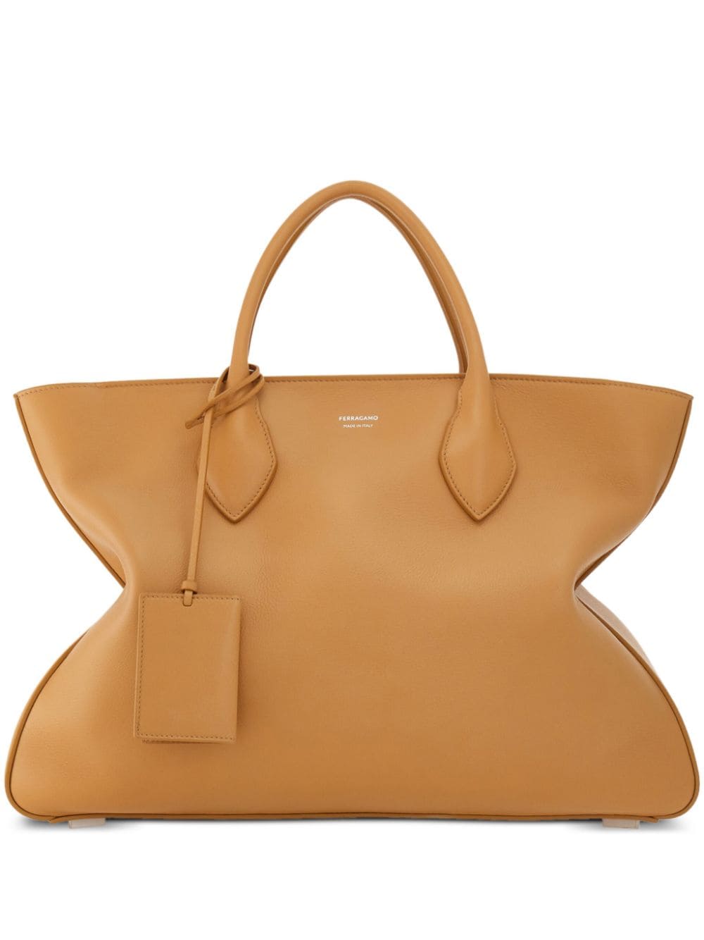 Ferragamo logo-print leather tote bag
