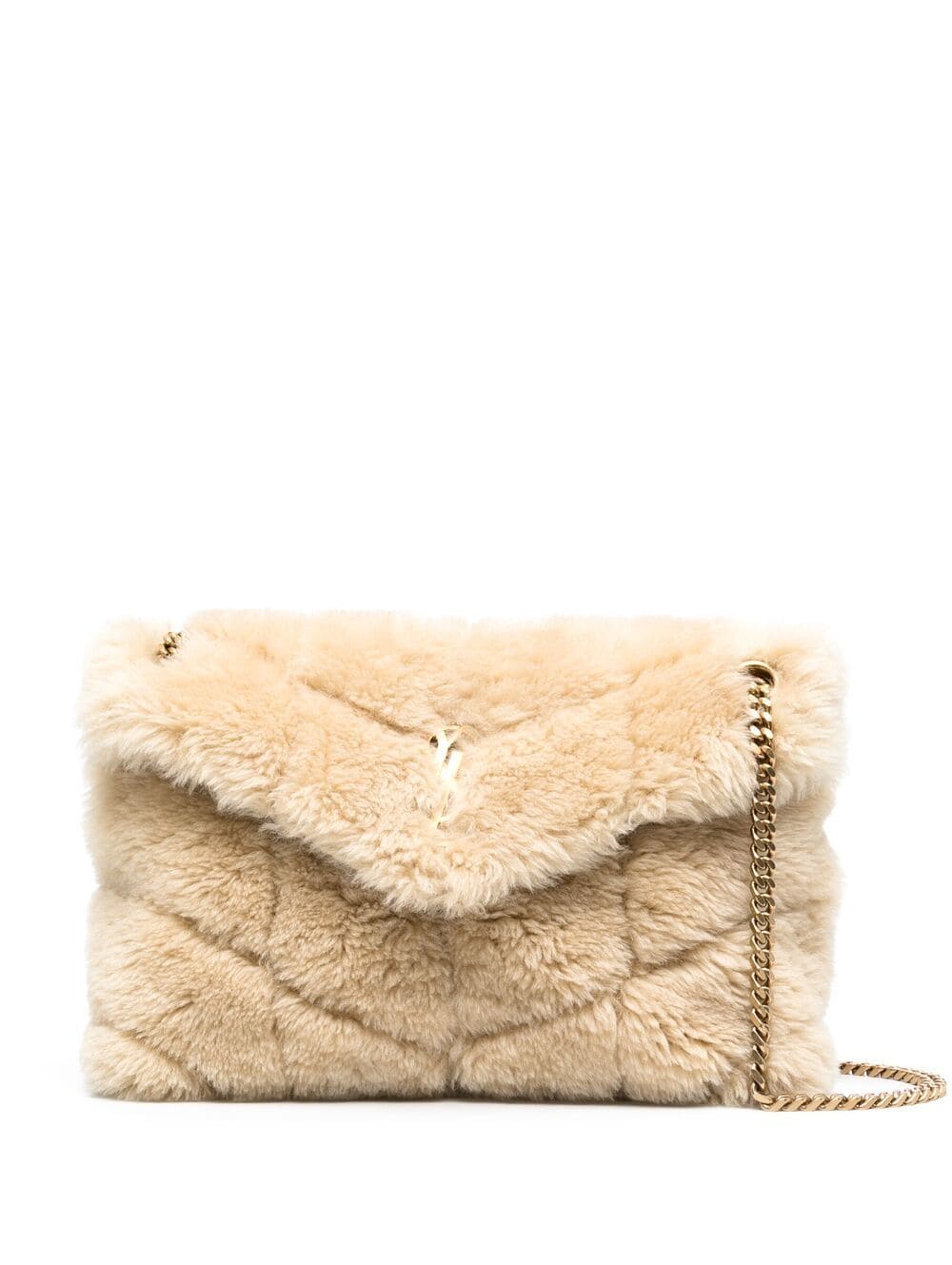Saint Laurent small Loulou Puffer shearling shoulder bag
