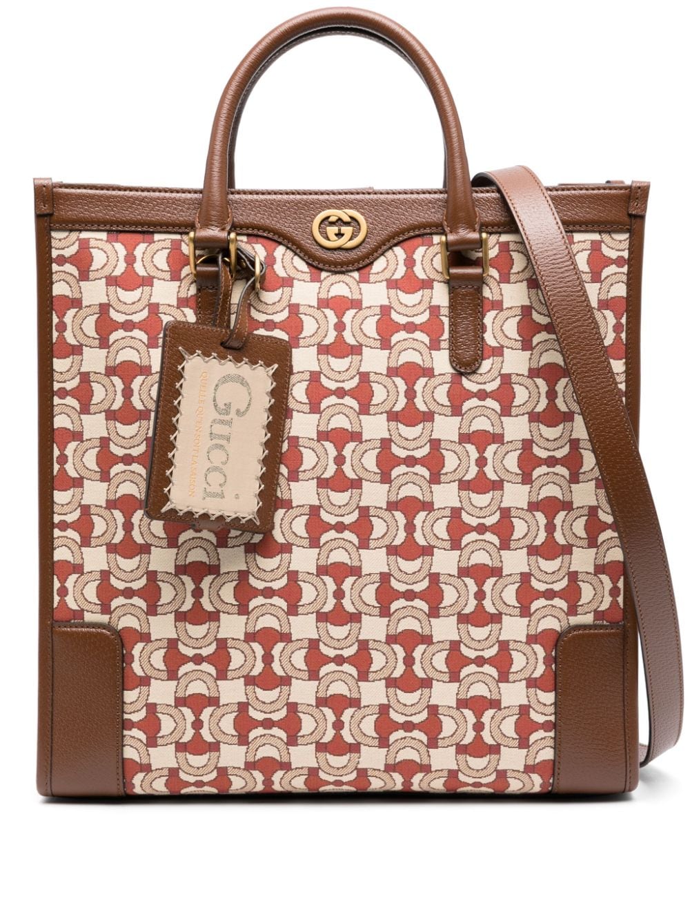 G*u*i interlocking g horsebit jacquard tote bag