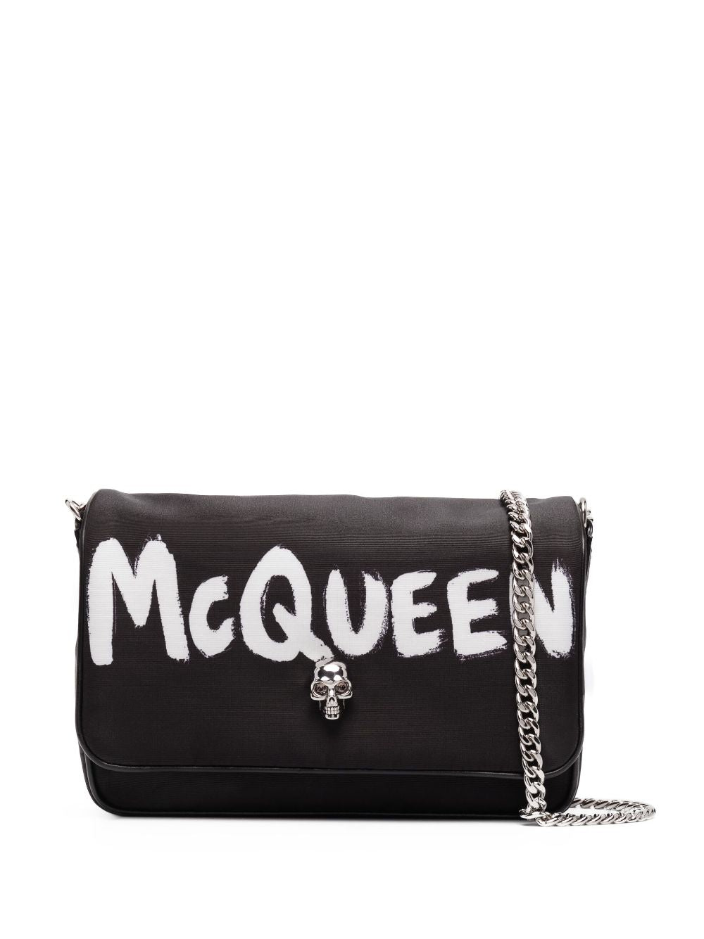 Alexander McQueen logo-graffiti-print crossbody bag