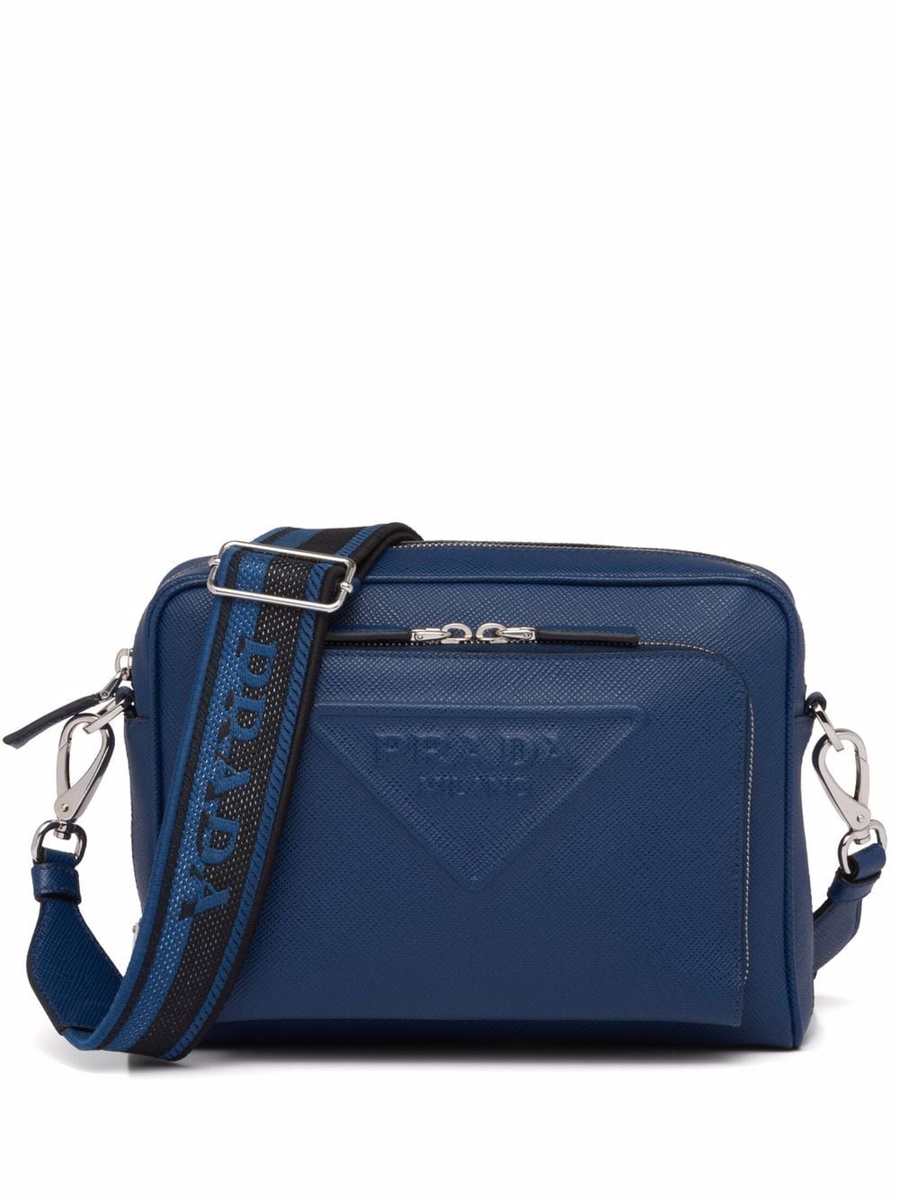 Pra*a logo-embossed saffiano leather bag