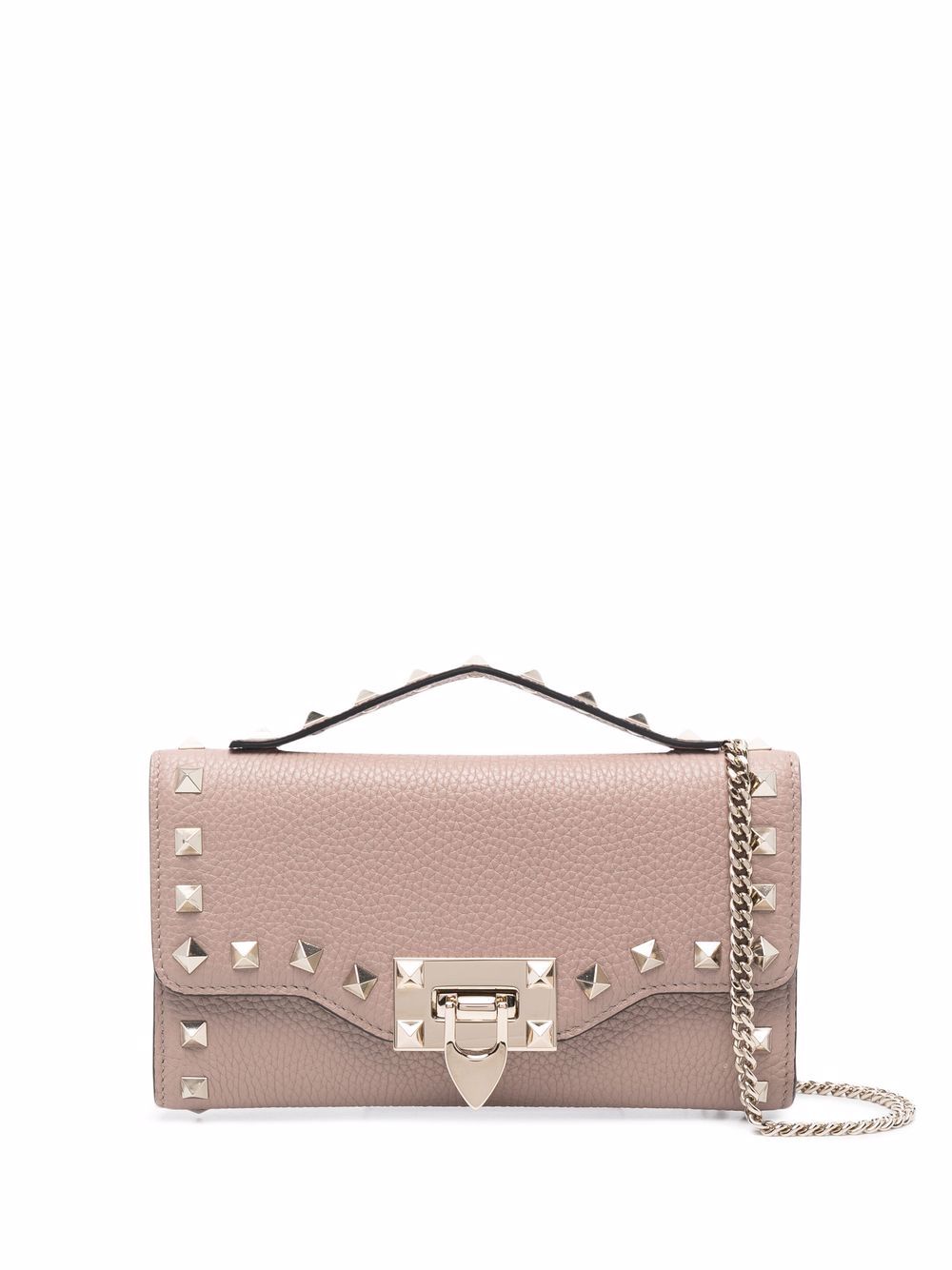 Valentino Garavani Rockstud leather wallet-on-chain