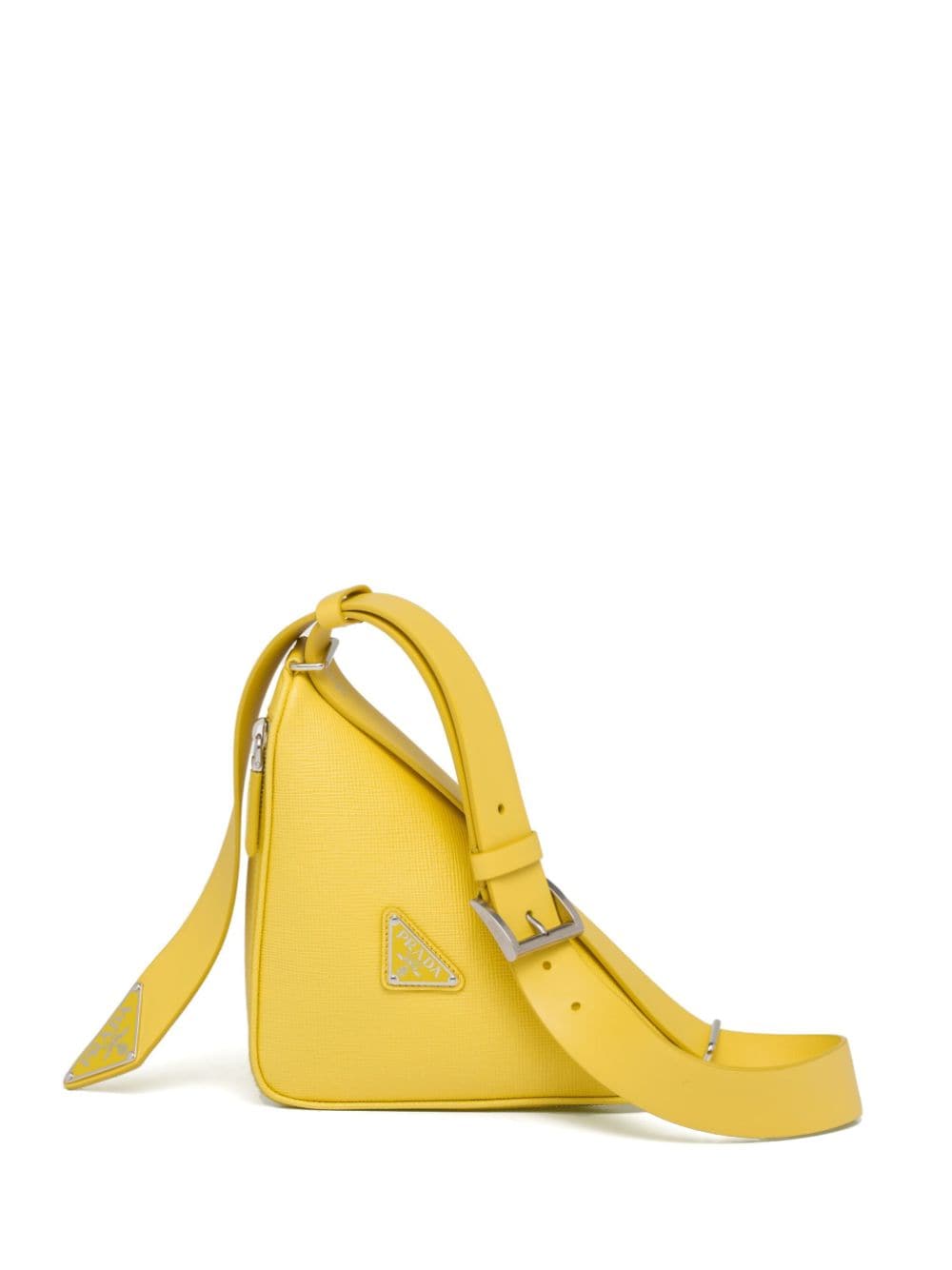 Pra*a triangle logo-plaque shoulder bag