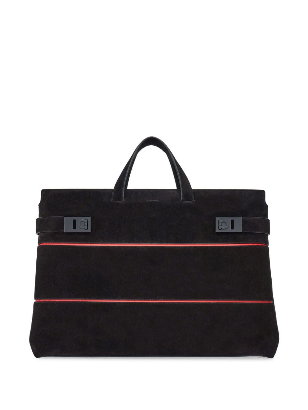 Ferragamo Gancini-plaque suede tote bag