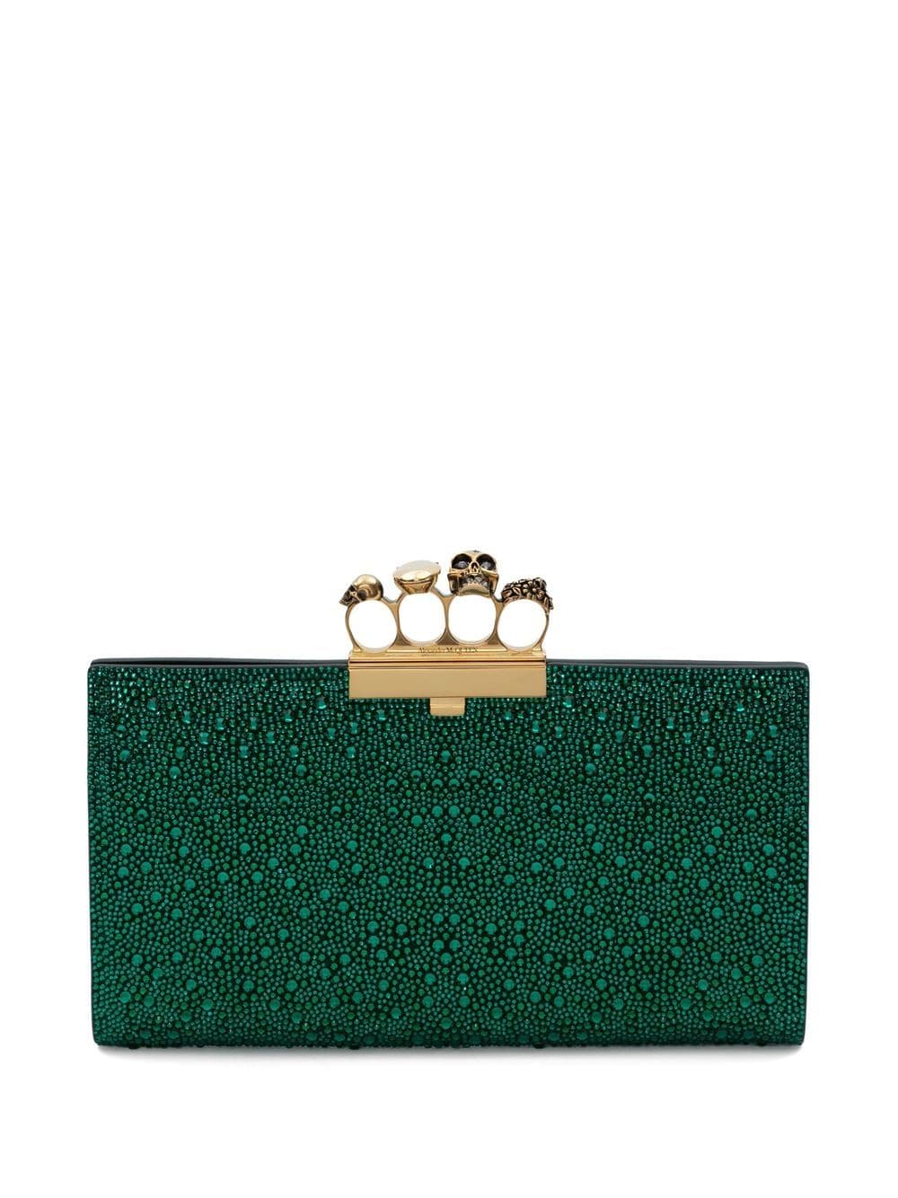 Alexander McQueen crystal-embellished knuckleduster clutch bag