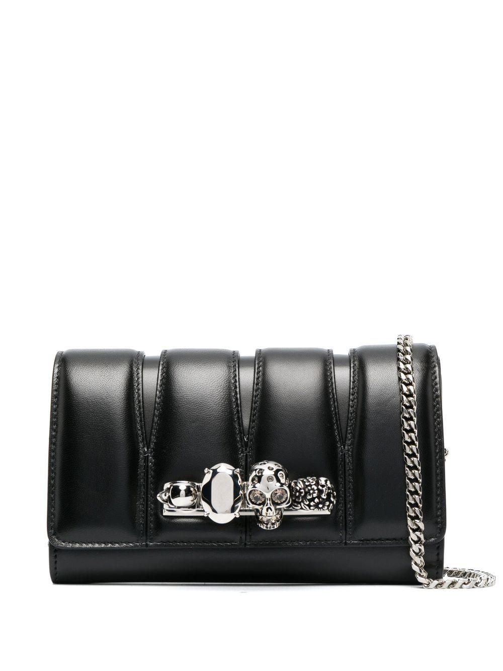 Alexander McQueen skull ring-hardware clutch bag