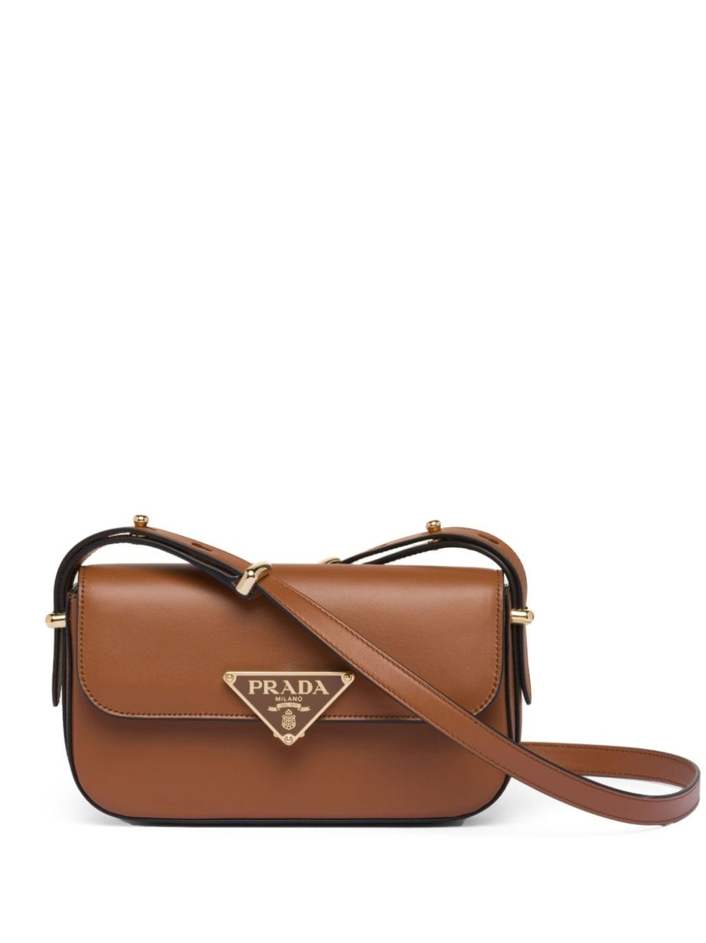 Pra*a logo-plaque leather crossbody bag