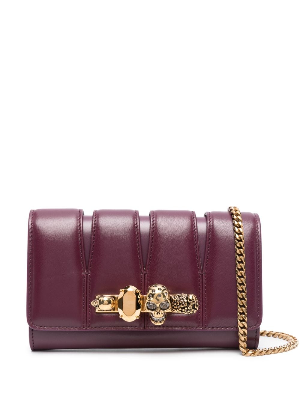 Alexander McQueen Skull quilted clutch bag