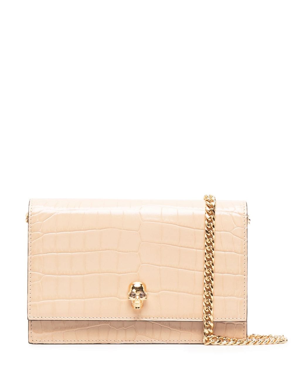 Alexander McQueen crocodile-effect leather shoulder bag