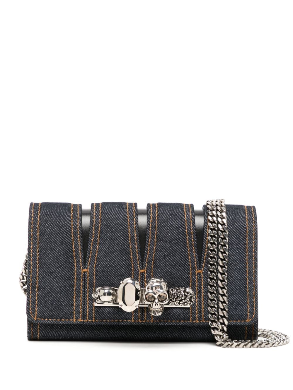 Alexander McQueen Slash denim clutch bag