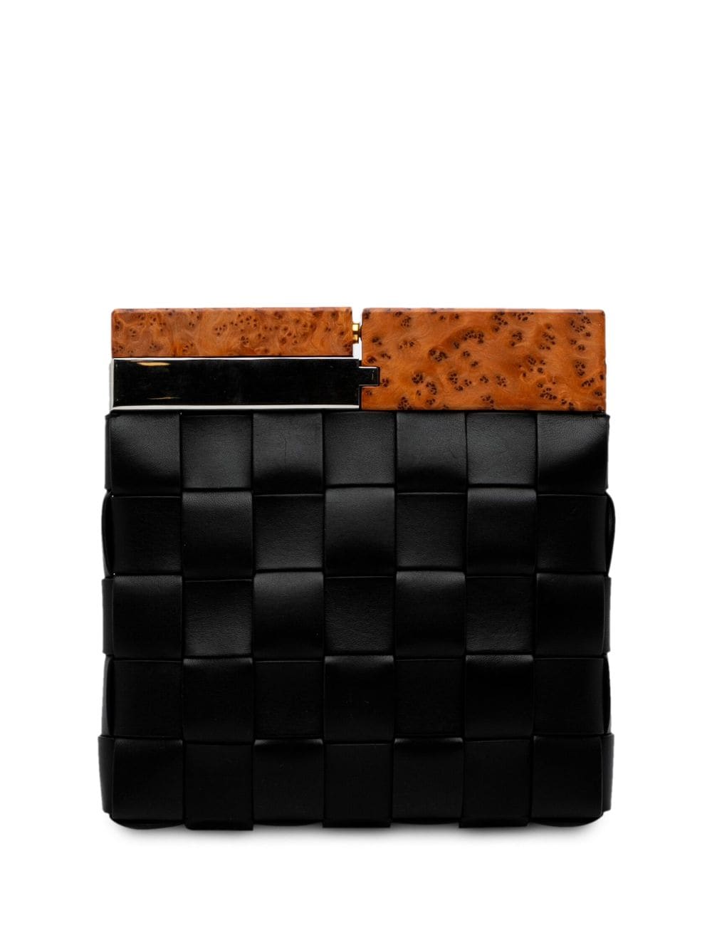 Bo*te*ga ve*ne*ta  intrecciato snap clutch bag