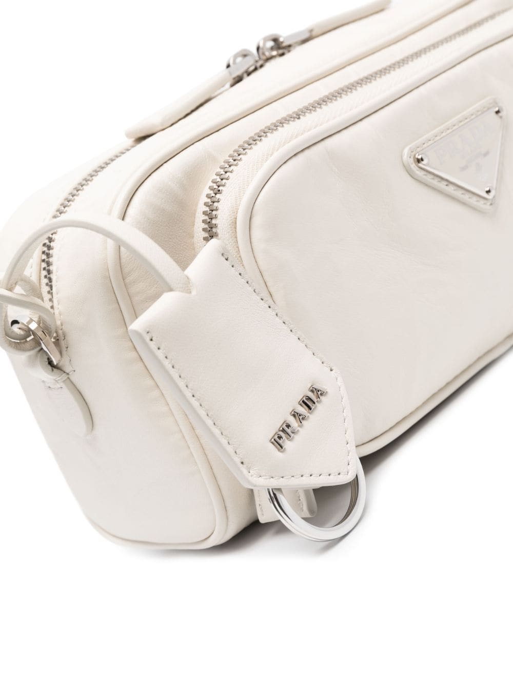 Pra*a logo-plaque leather shoulder bag