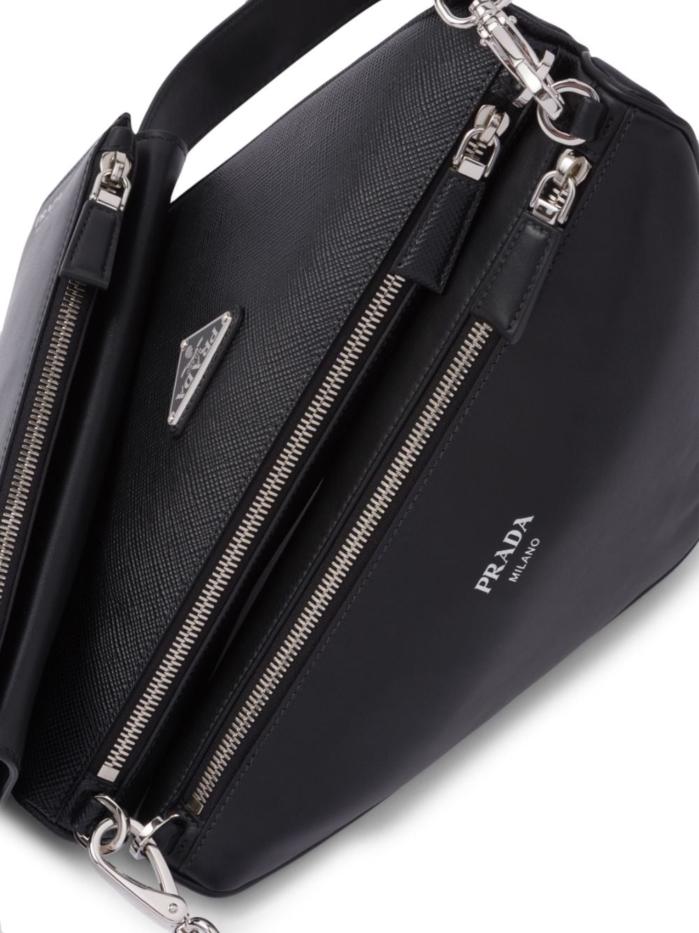 Pra*a triangle saffiano-leather shoulder bag