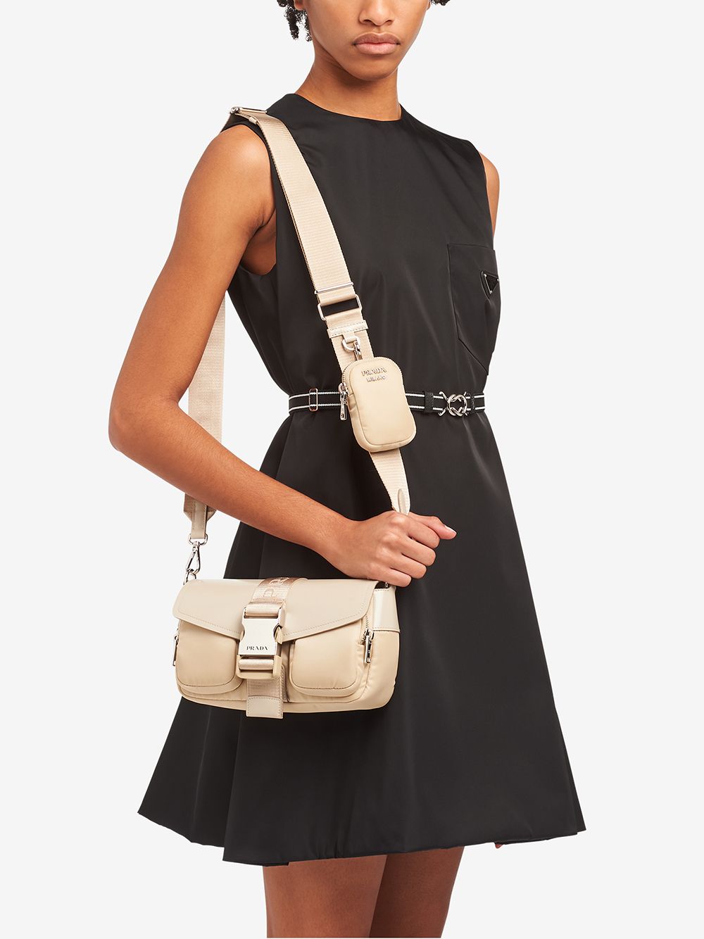 Pra*a Pra*a pocket logo-strap crossbody bag