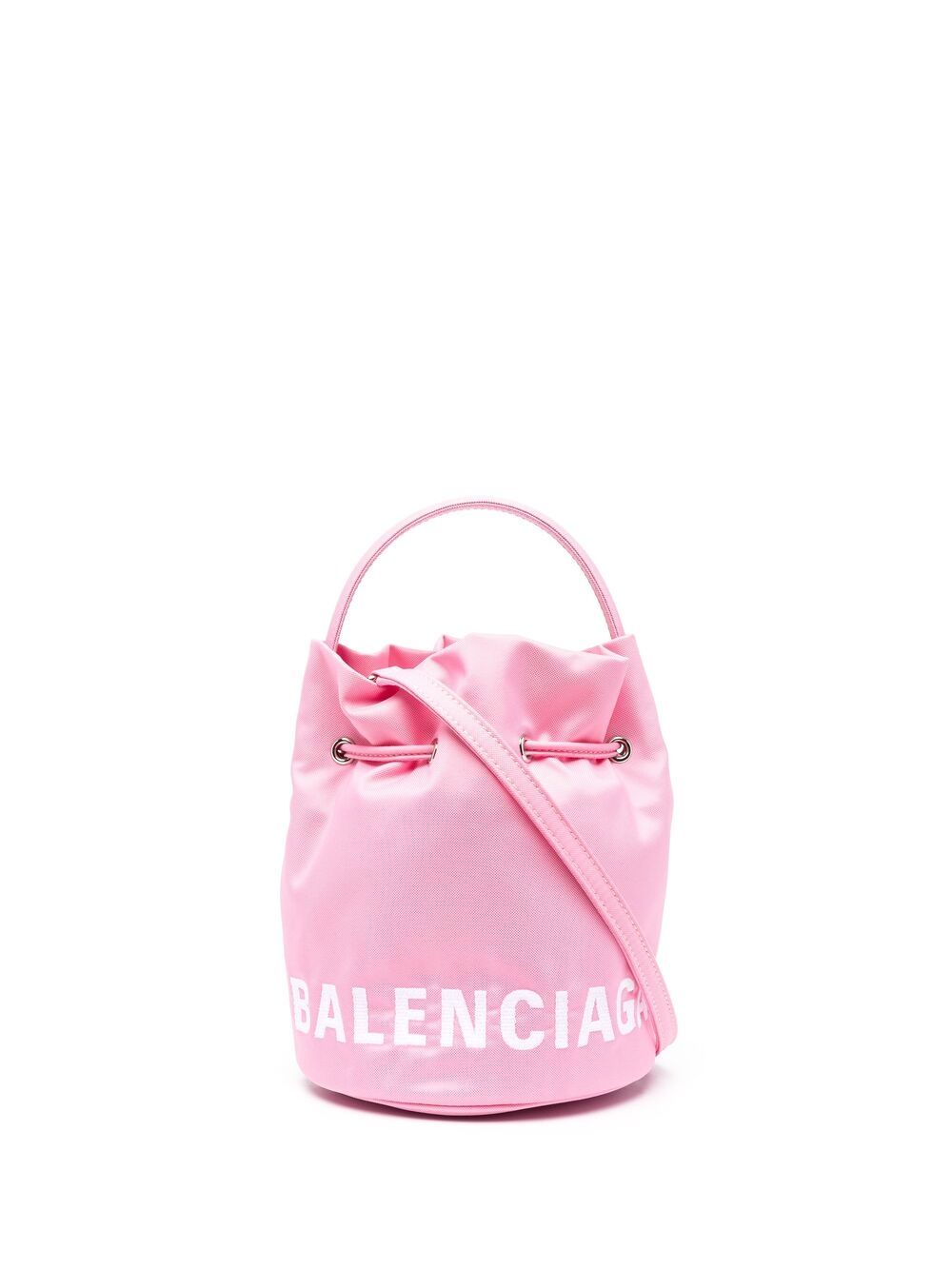 Ba*len*cia*ga wheel xs logo-embroidered bucket bag