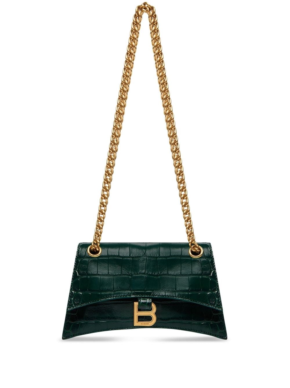 Ba*len*cia*ga crush crocodile-embossed shoulder bag