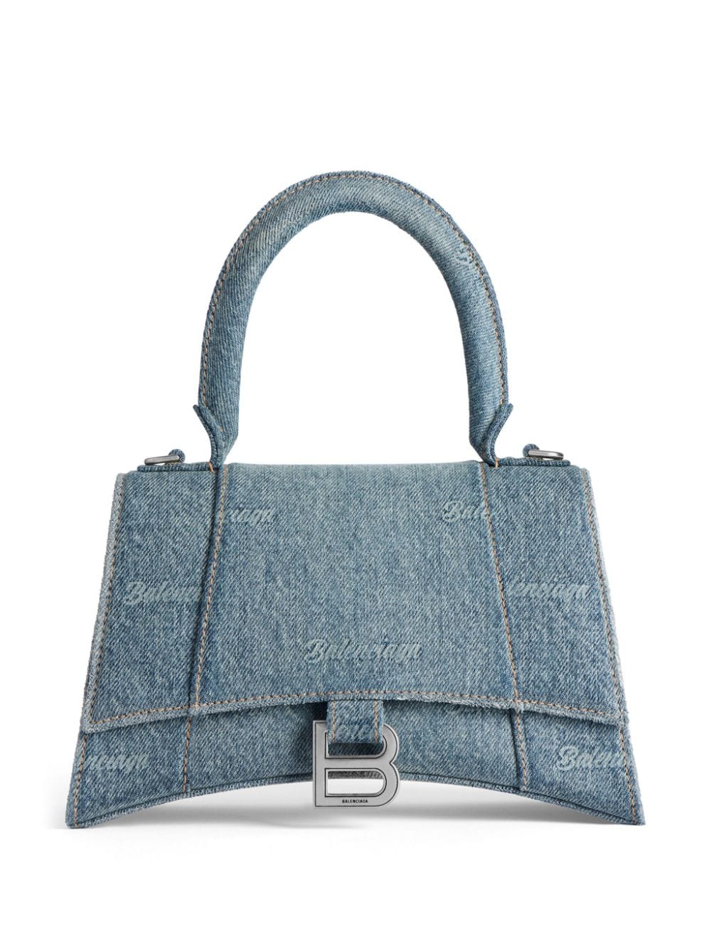 Ba*len*cia*ga small hourglass denim top-handle bag